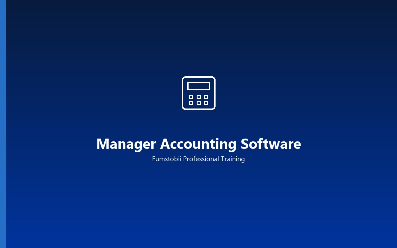 Fumstobii branded graphic for Manager accounting software training